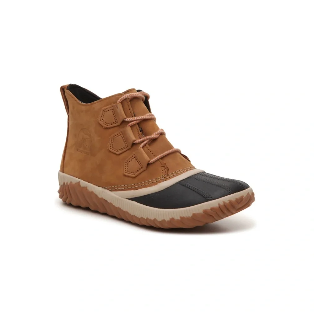 NEW Women’s Sorel OUT N ABOUT PLUS DUCK BOOT ELK BROWN WATERPROOF SIZE 5 ANKLE